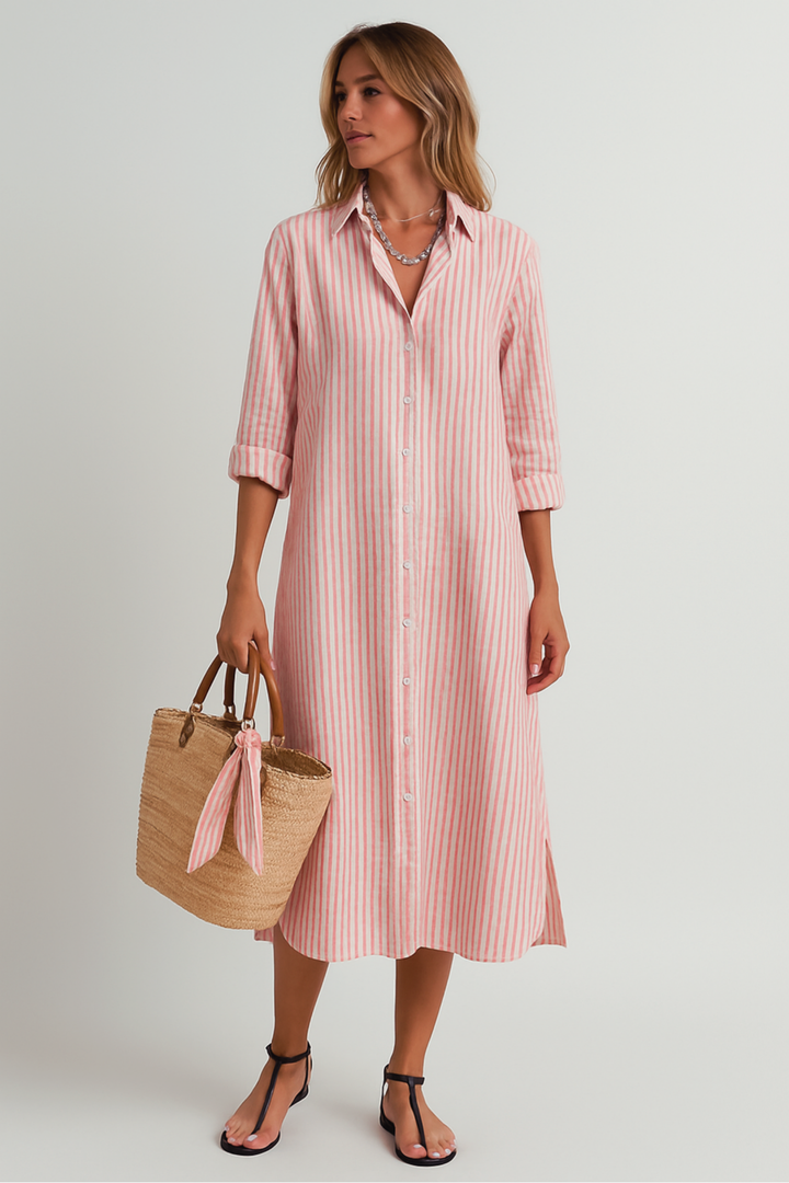 Samantha | Women’s Shirt Collar Maxi Beach Dress