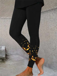 Lily | Women's Halloween Black Pumpkin Print Leggings