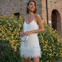 Melody | Women's Feathered Party Mini Dress
