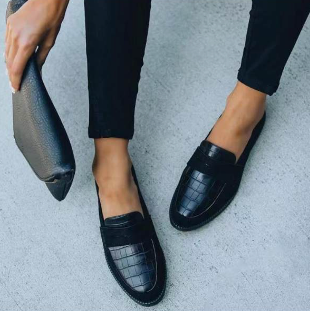 Quinn | Women’s Casual Croc Pattern Loafers