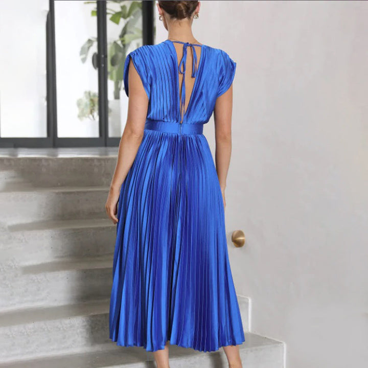 Scarla | Women’s V-neck Pleated Maxi Dress