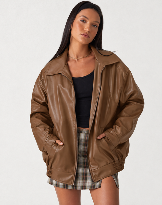 Brooke | Women's Vintage Oversized Leather Jacket