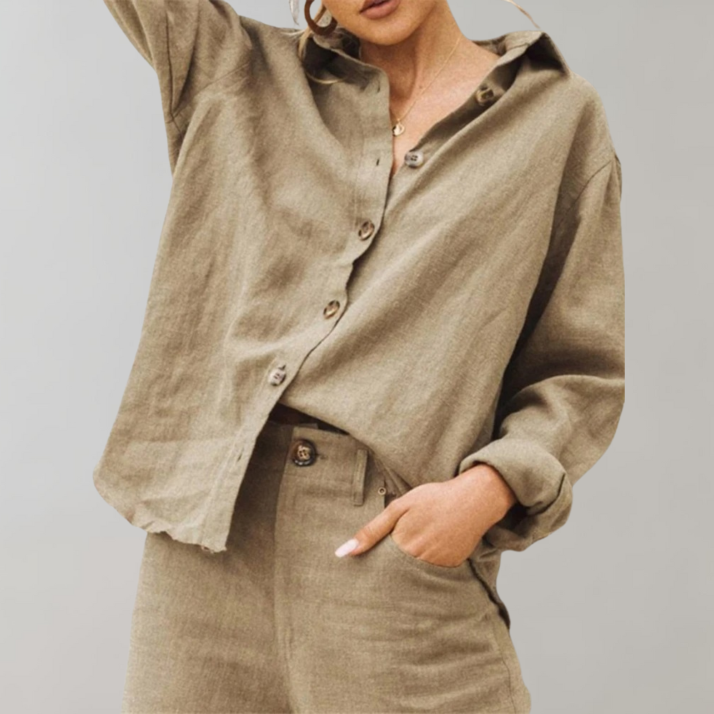 Ronan | Women's Button Closure Summer Blouse