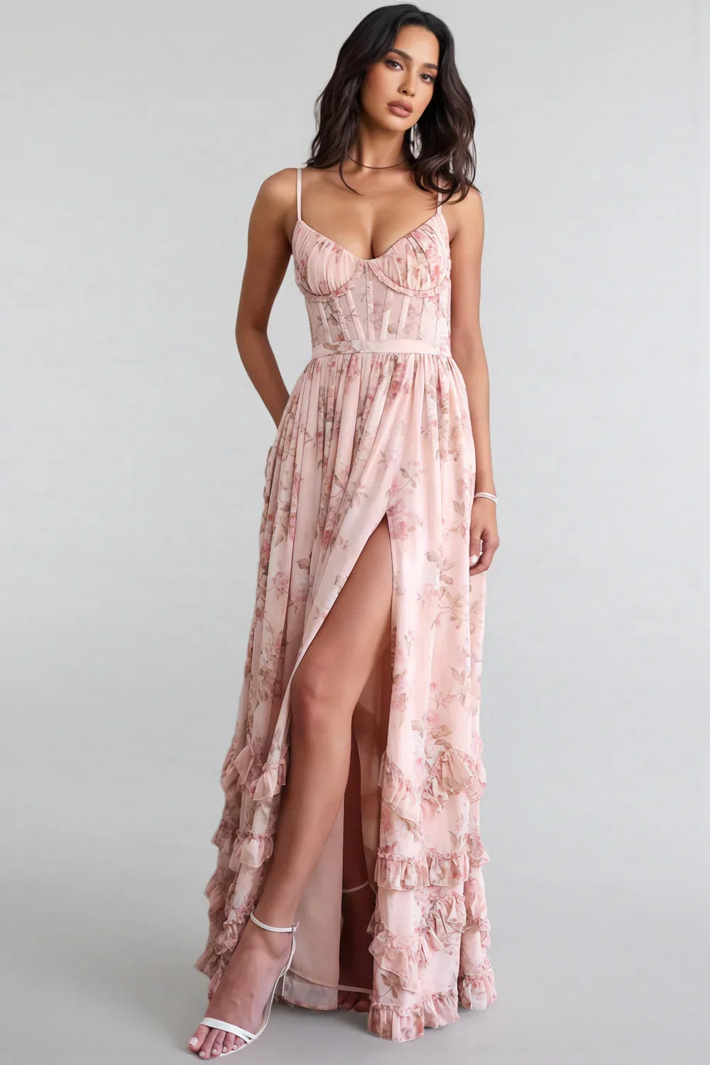 Camila | Women's Floral Maxi Dress with Side Slit