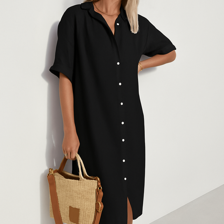 Hallie | Women’s Beach Button Front Shirt Dress