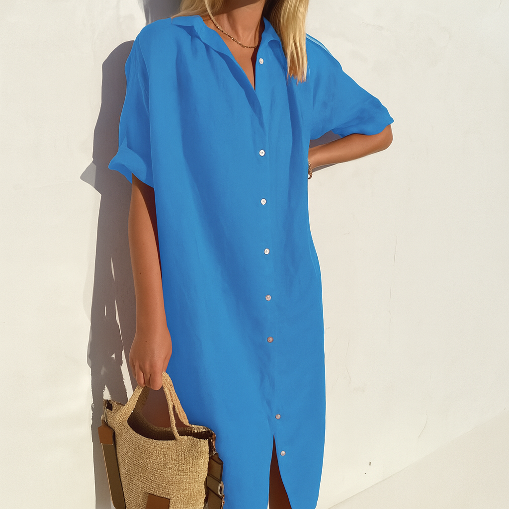 Hallie | Women’s Beach Button Front Shirt Dress