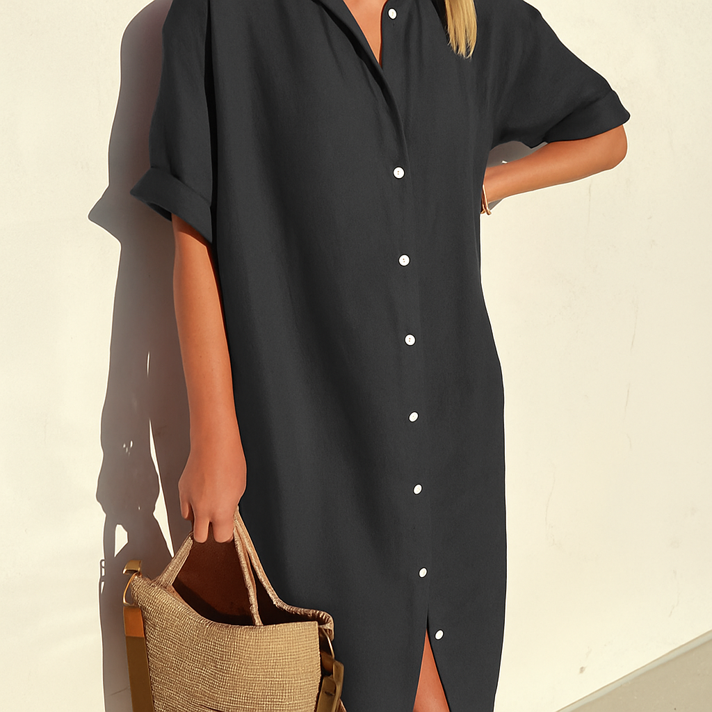 Hallie | Women’s Beach Button Front Shirt Dress