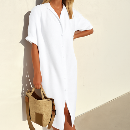 Hallie | Women’s Beach Button Front Shirt Dress