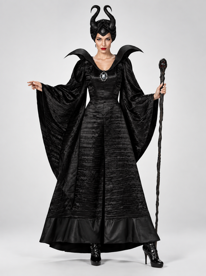 Hannah | Women's Gothic Witch Halloween Costume with Hooded Cloak and Dress