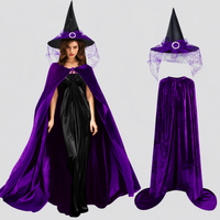 Imogen | Women's Long Halloween Costume Witch Cloak With Hat