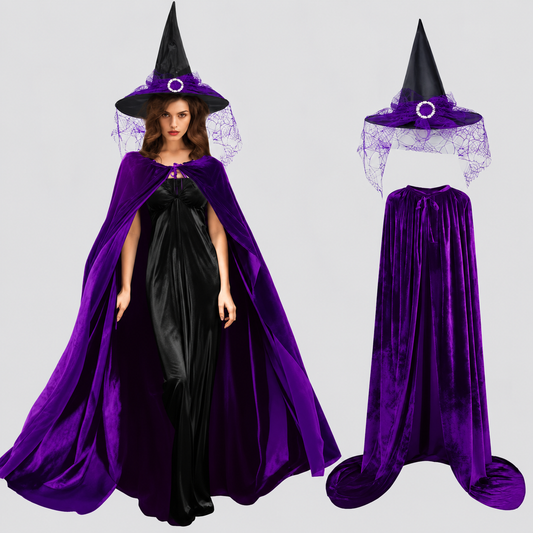 Imogen | Women's Long Halloween Costume Witch Cloak With Hat