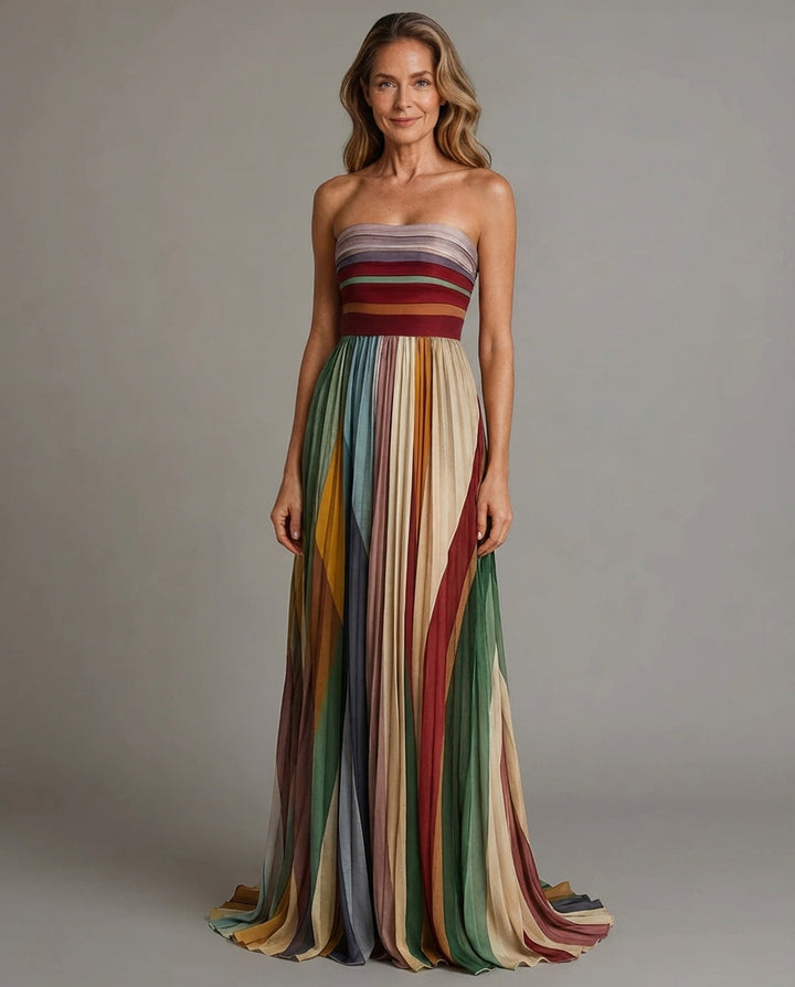 Melody | Women’s Strapless Pleated Maxi Dress
