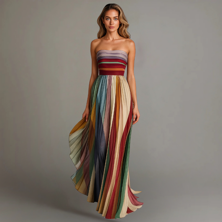 Melody | Women’s Strapless Pleated Maxi Dress