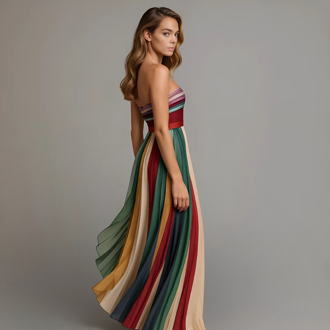 Melody | Women’s Strapless Pleated Maxi Dress