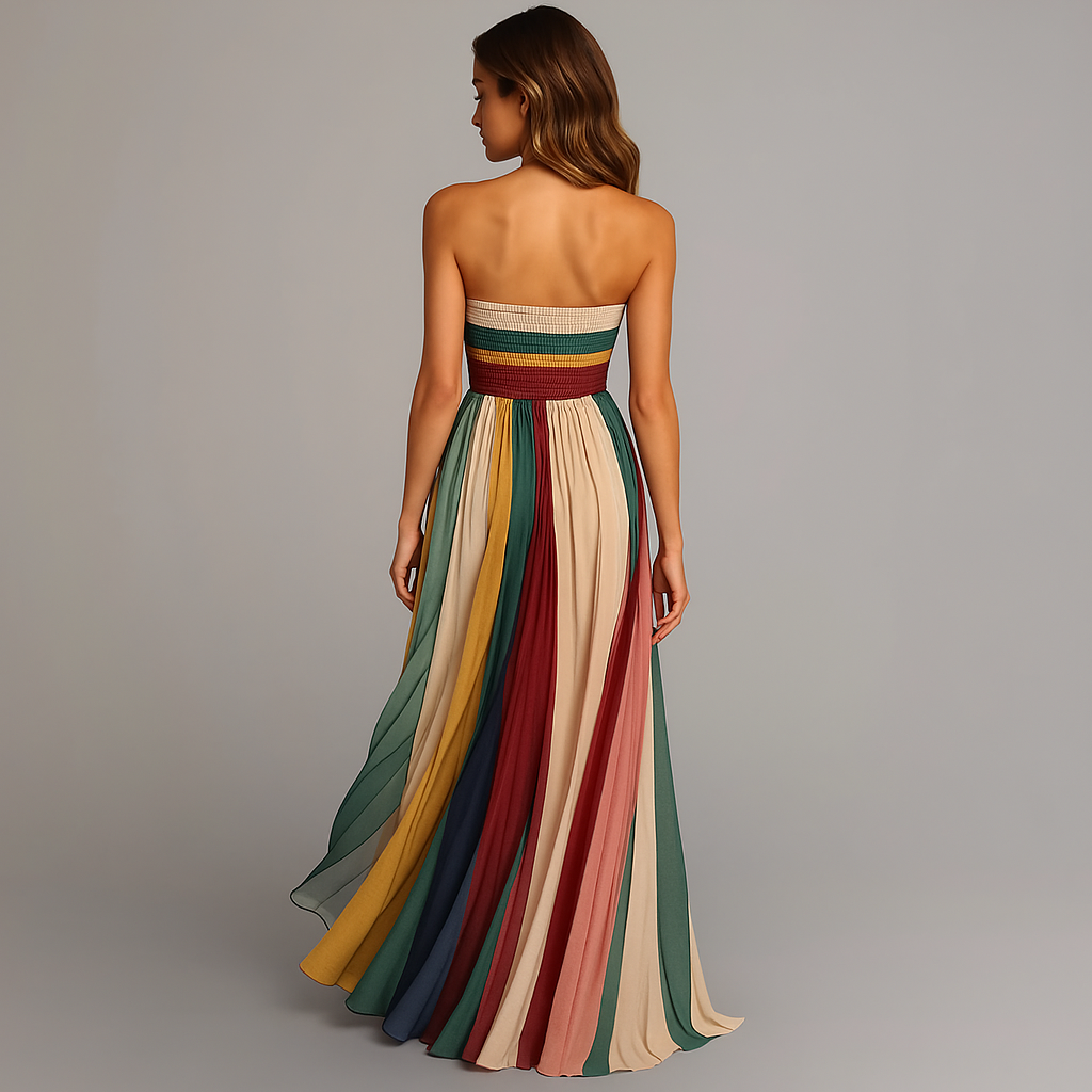 Melody | Women’s Strapless Pleated Maxi Dress