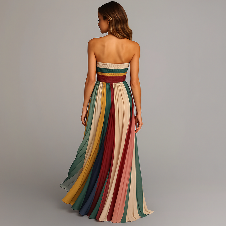 Melody | Women’s Strapless Pleated Maxi Dress