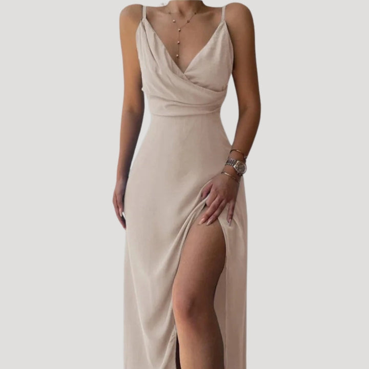 Aria | Women’s V Neck Wedding Guest Maxi Dress