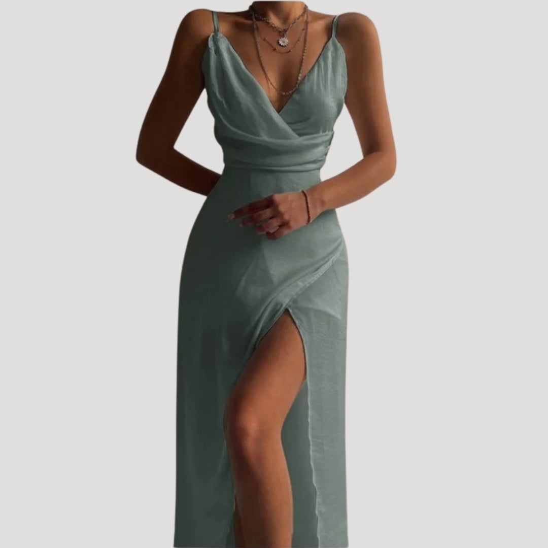 Aria | Women’s V Neck Wedding Guest Maxi Dress