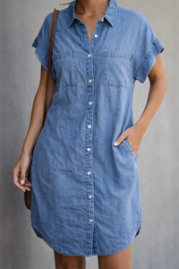 Gianna | Women's Casual Short Sleeve Midi Shirtdress