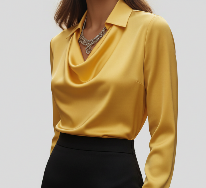 Molly | Women's Formal Satin Cowl Neck Blouse