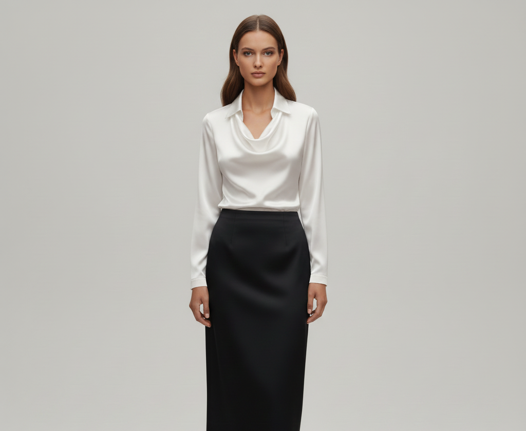 Molly | Women's Formal Satin Cowl Neck Blouse