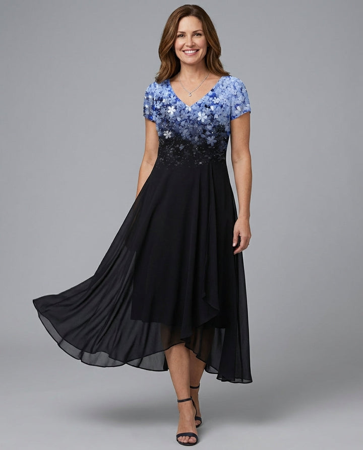 Lainey | Women’s Elegant V-Neck Floral Midi Dress