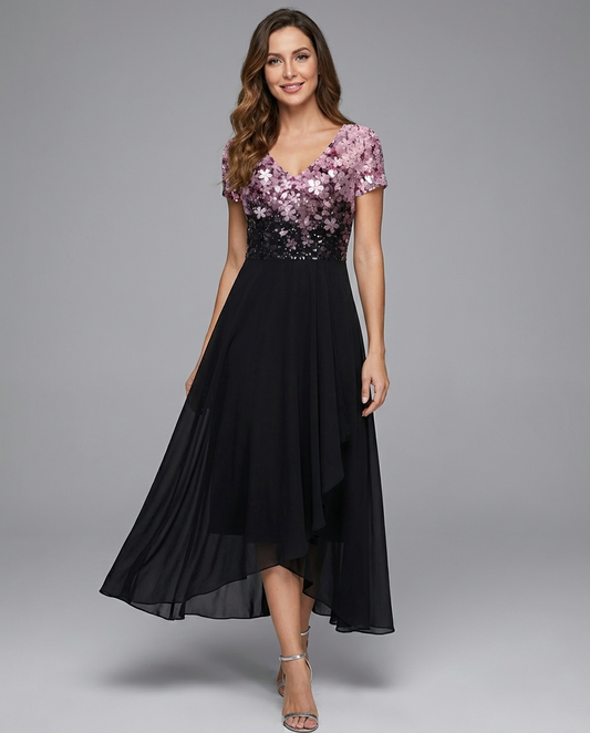 Lainey | Women’s Elegant V-Neck Floral Midi Dress