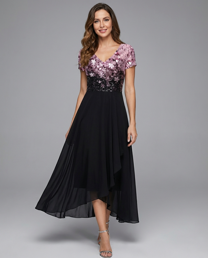 Lainey | Women’s Elegant V-Neck Floral Midi Dress