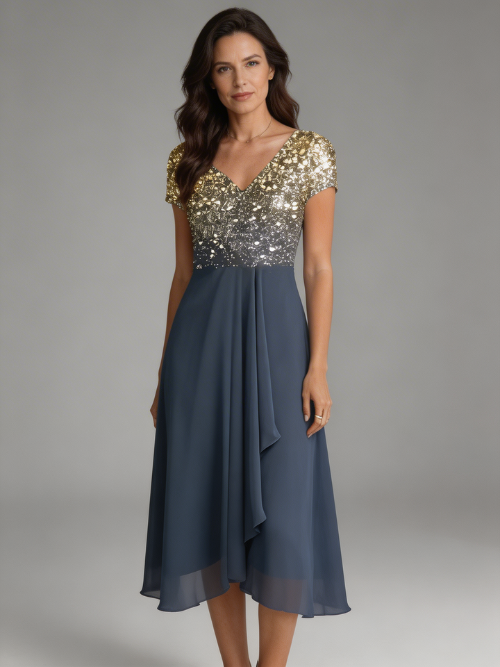 Lainey | Women’s Elegant V-Neck Floral Midi Dress