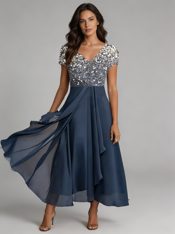 Lainey | Women’s Elegant V-Neck Floral Midi Dress