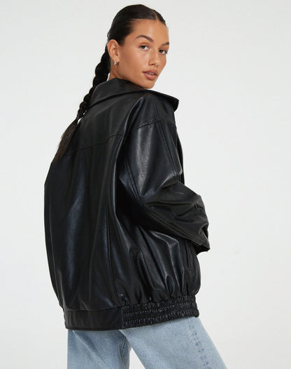Brooke | Women's Vintage Oversized Leather Jacket