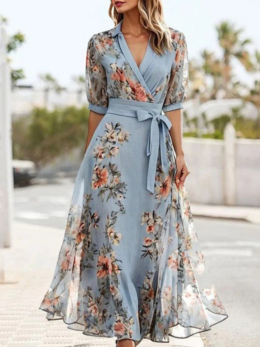 Chloe | Women’s V-neck Floral Maxi Dress