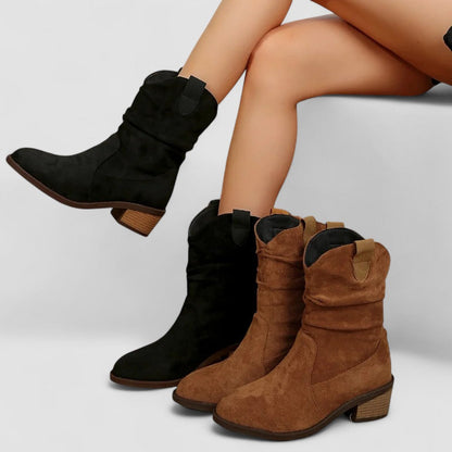 Astrid | Women's Classic Mid Calf Low Heel Boots