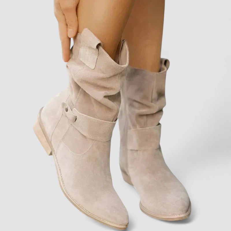 Astrid | Women's Classic Mid Calf Low Heel Boots