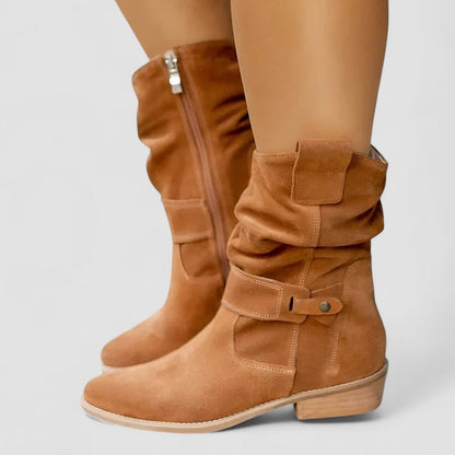 Astrid | Women's Classic Mid Calf Low Heel Boots