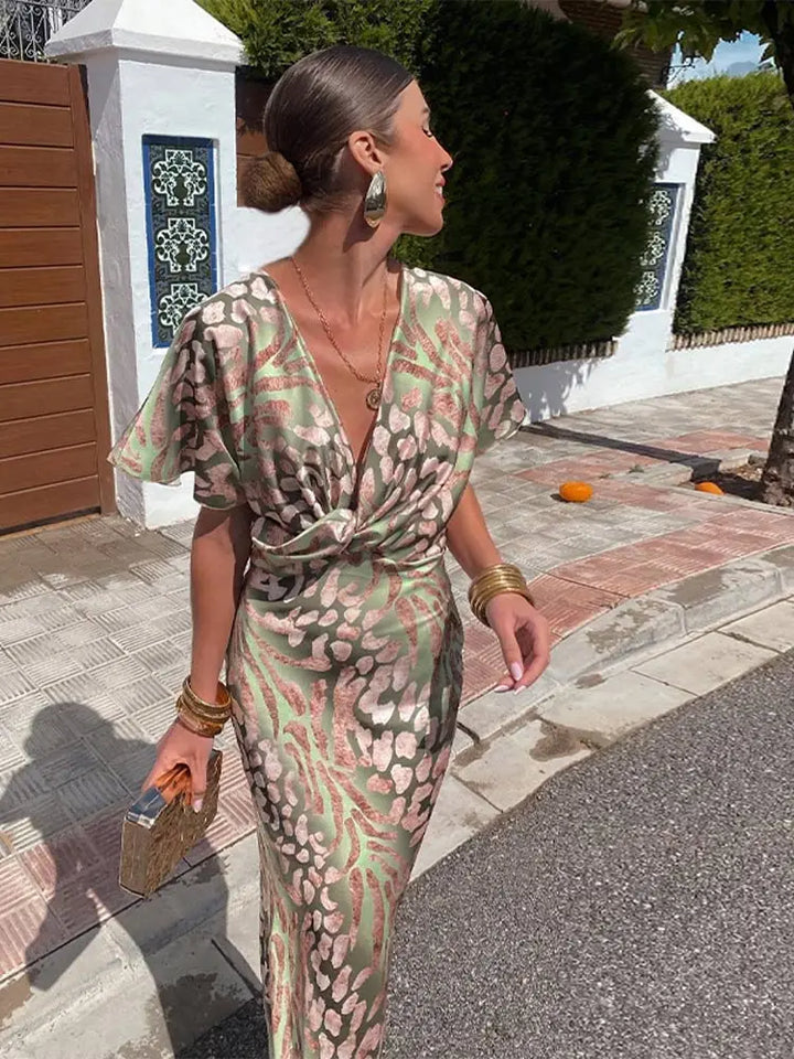 Zorana | Women's V-Neck Summer Midi Dress