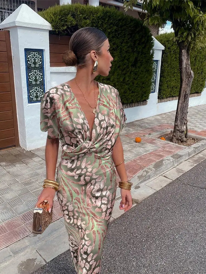 Zorana | Women's V-Neck Summer Midi Dress
