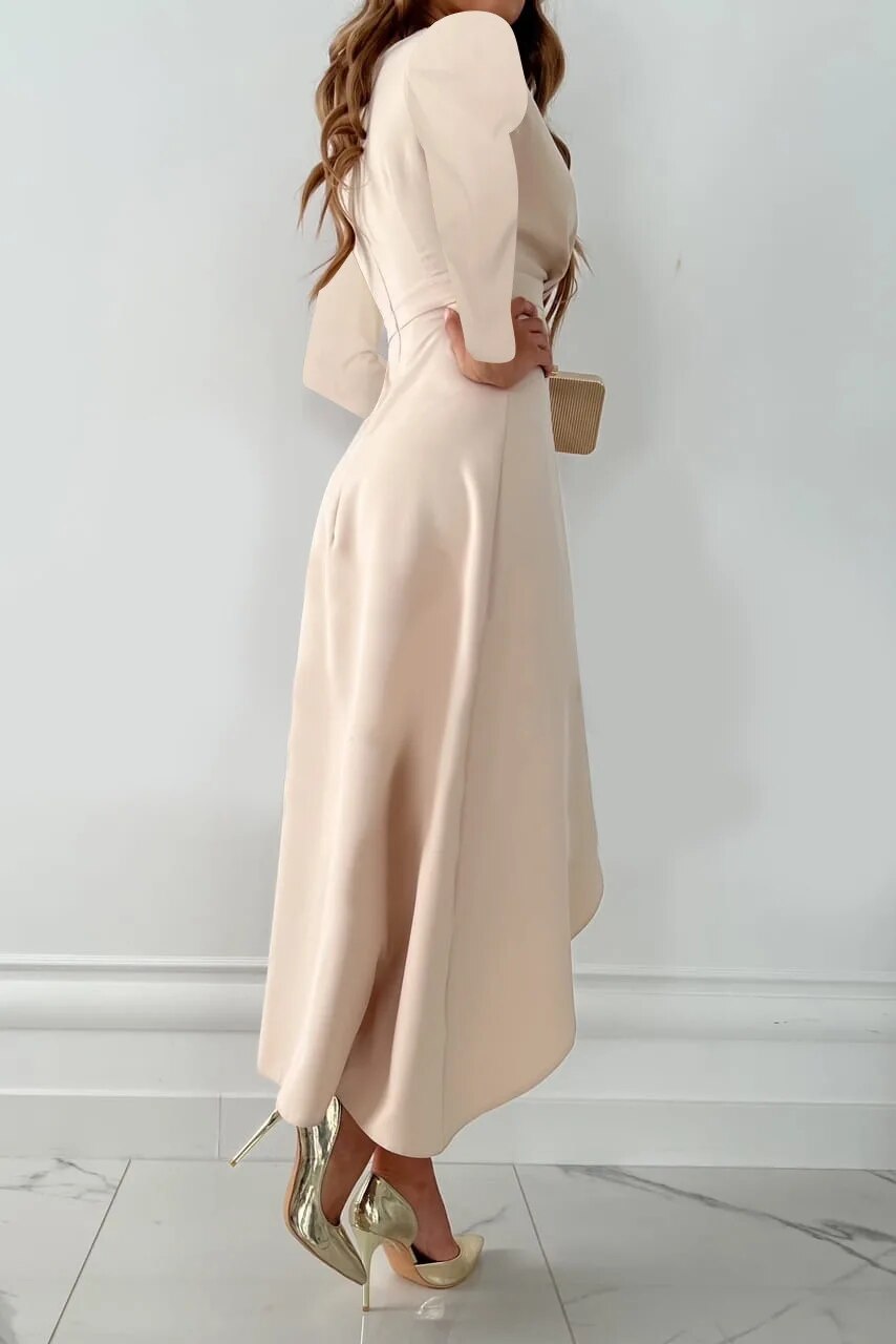 Aviva | Women’s Elegant V-Neck Wrap Style Midi Dress