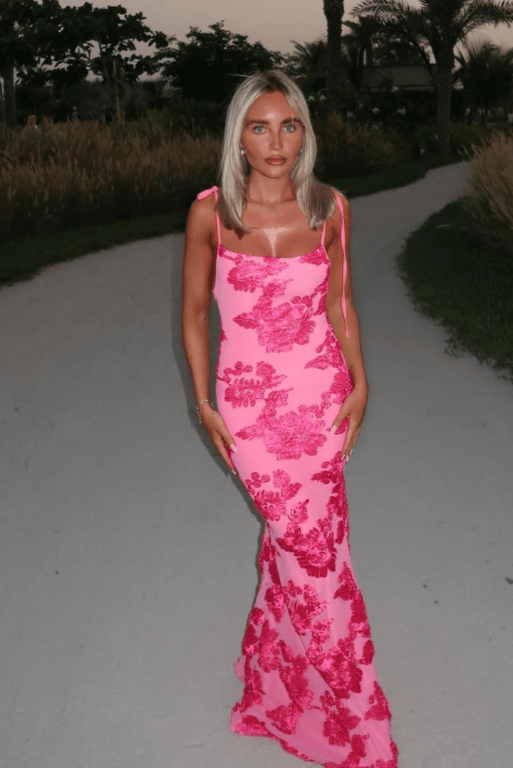 Ashley | Women's Floral-Texture Maxi Summer Dress