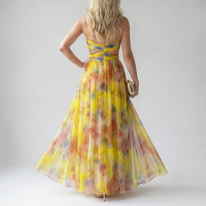 Britta | Women's Watercolor Long Evening Dress