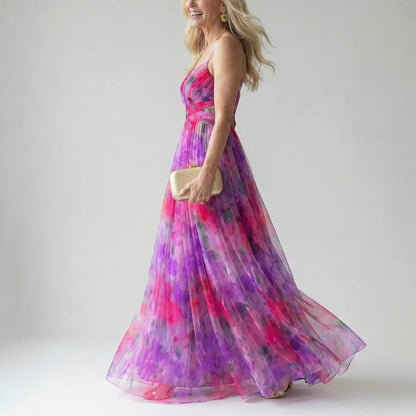 Britta | Women's Watercolor Long Evening Dress