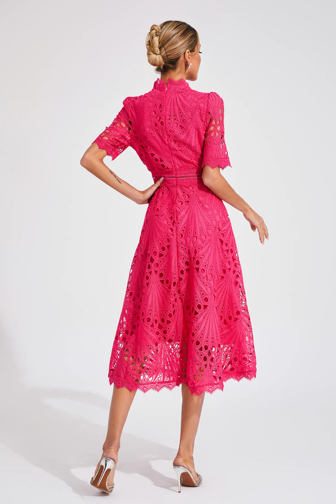 Thea | Women's Summer Lace Pattern Midi Dress