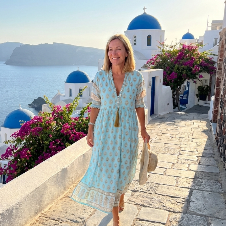Zaneta | Women’s V-Neck Midi Summer Dress