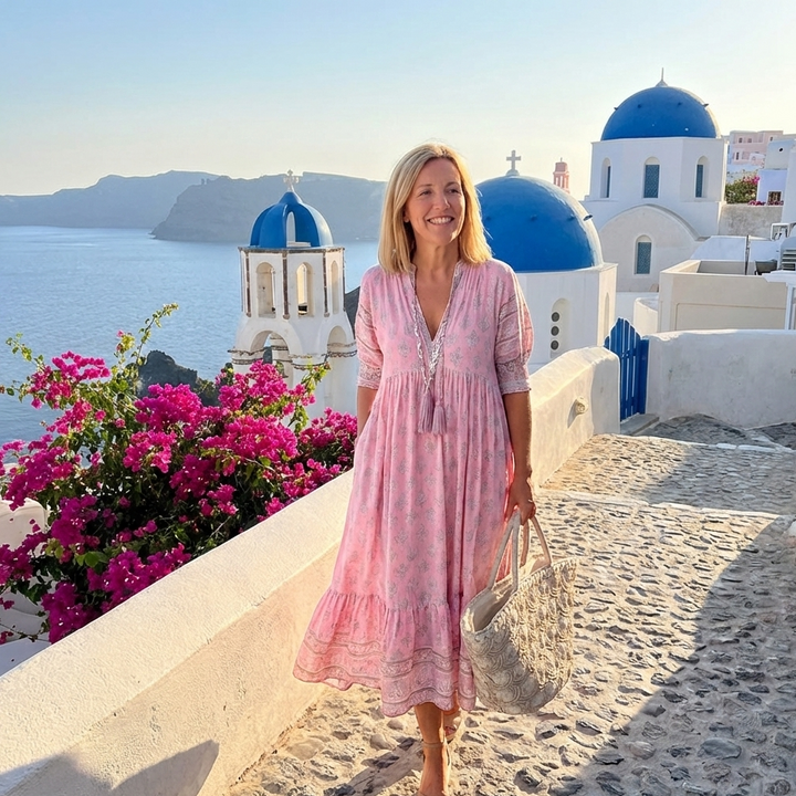 Zaneta | Women’s V-Neck Midi Summer Dress