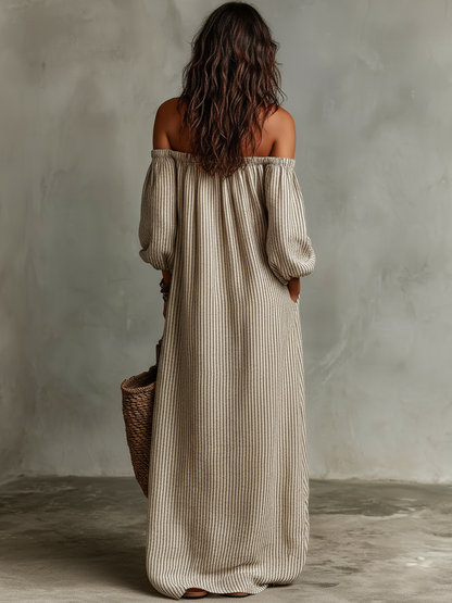 Mathilde | Women's Off-Shoulder Maxi Holiday Dress