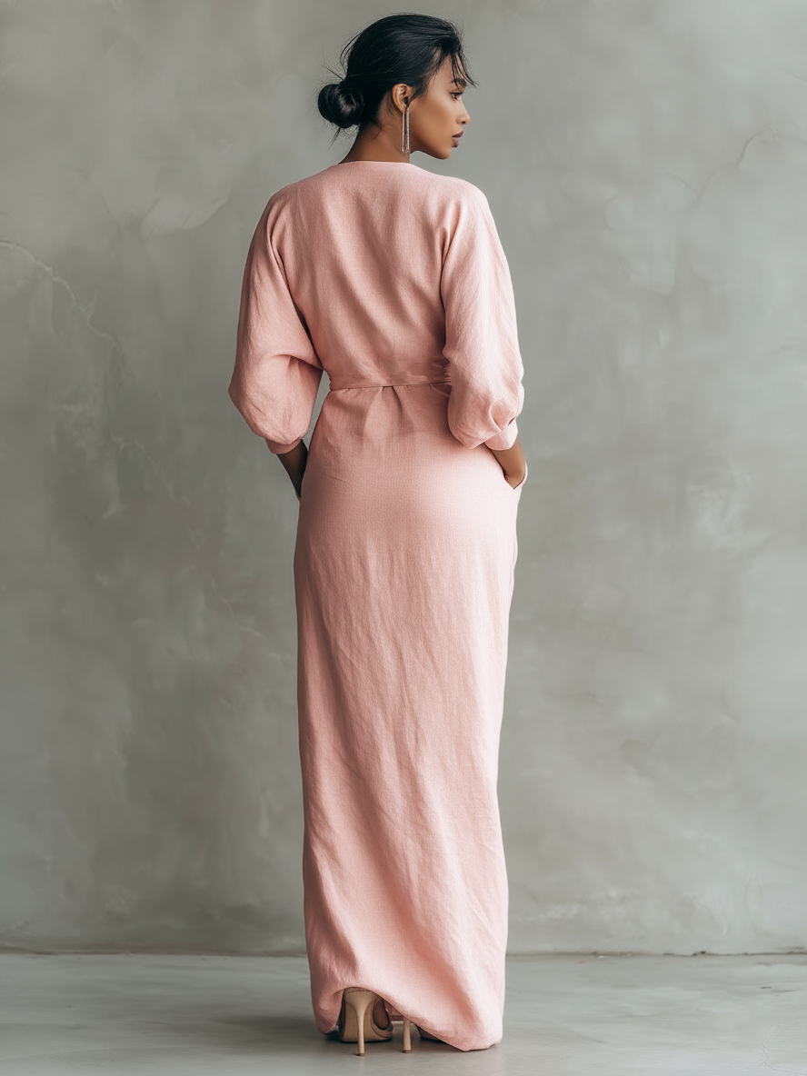 Reese | Women's Minimalist V-Neck Maxi Dress