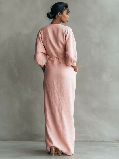 Reese | Women's Minimalist V-Neck Maxi Dress