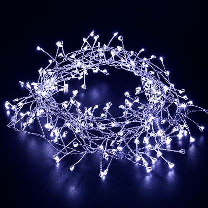 Christmas String Lights Remote-Controlled Warm White LED Cluster