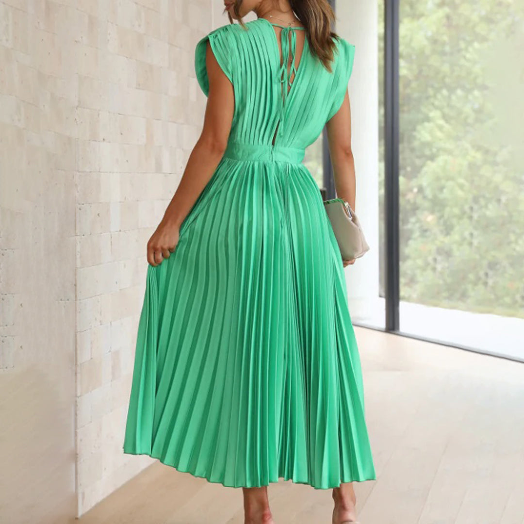 Scarla | Women’s V-neck Pleated Maxi Dress
