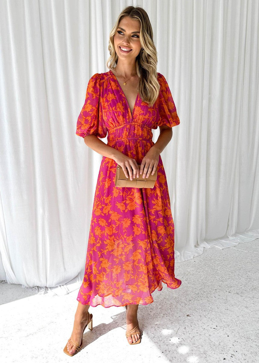 Nadine | Women’s Summer Floral Midi Dress
